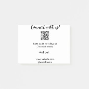 Connect with us scan QR code add website email Post-it Notes