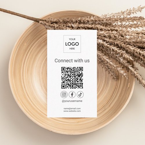 Connect with us Social Media Logo Business Card