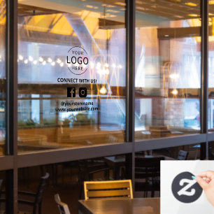 Connect With Us Social Media Marketing Window Cling