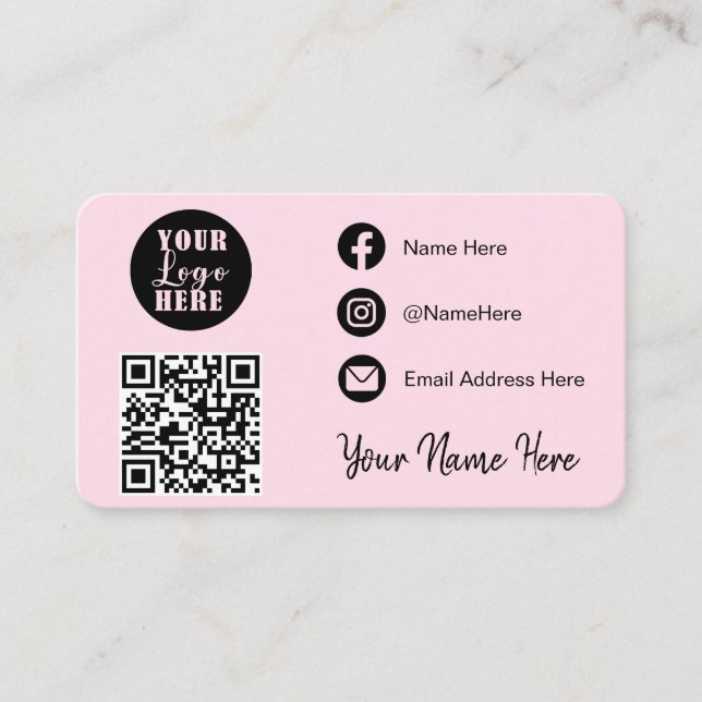 Connect with us | Social Media QR Business Card (Front)