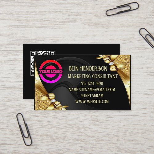 Connect with us  Social Media QR Code Black Busin Business Card