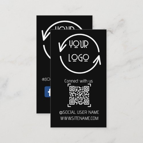 Connect with usSocial Media QR Code Black Busin c Business Card