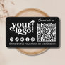 Connect with us Social Media QR Code Black Business Card