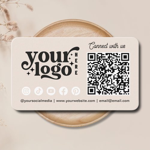 Connect With Us Social Media QR Code Business Business Card