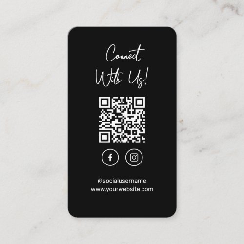 Connect With Us Social Media QR Code Business Card