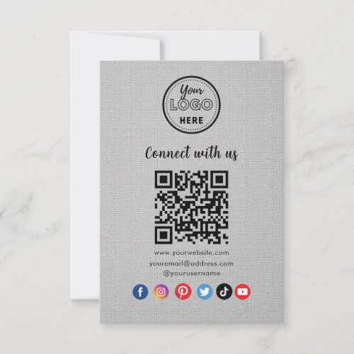 Connect With Us Social Media QR Code Business Card