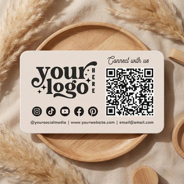 Connect With Us Social Media QR Code Business Card (Connect With Us Social Media QR Code Business Business Card)