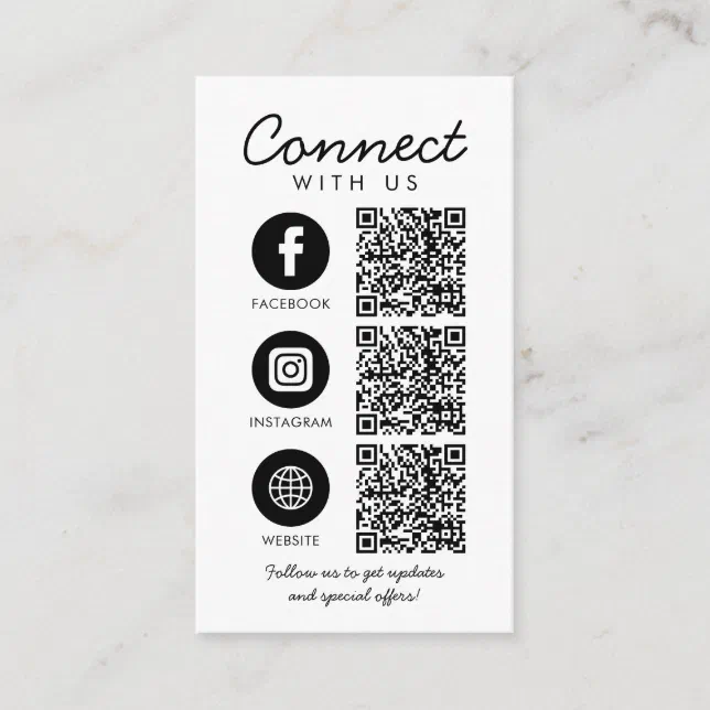 Connect with Us Social Media QR Code Company Logo Enclosure Card | Zazzle