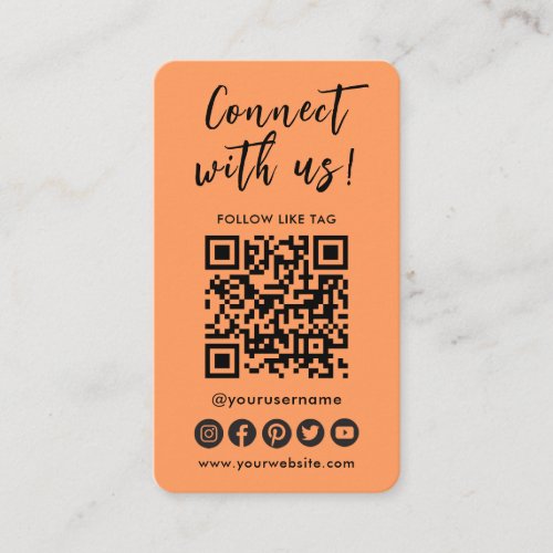 Connect With Us Social Media QR Code Logo Business Card