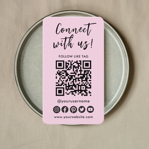 Connect With Us Social Media QR Code Logo Business Card