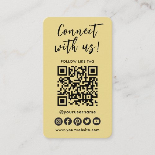 Connect With Us Social Media QR Code Logo Business Card