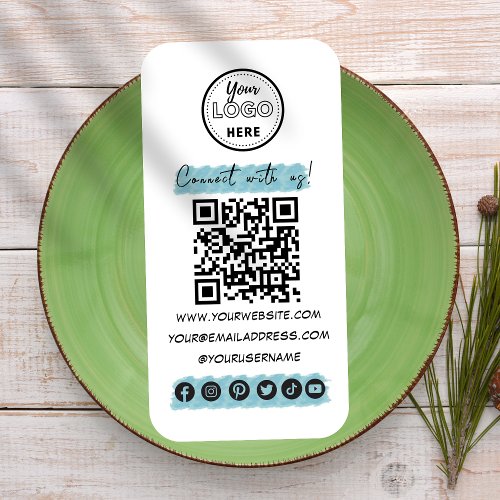 Connect With Us Social Media QR Code Minimalist Business Card