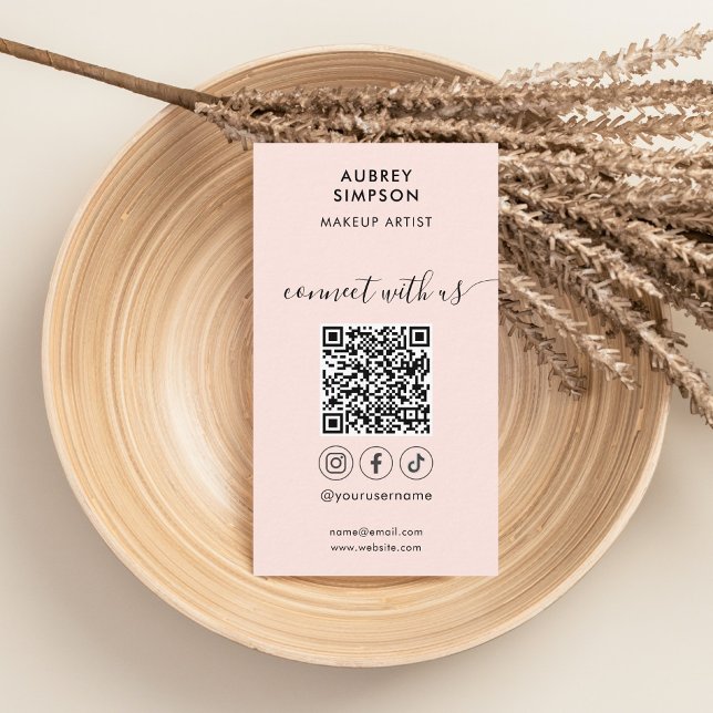 Connect With Us Social Media QR Code Script Busine Business Card (Creator Uploaded)