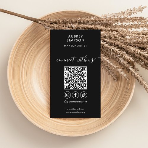 Connect With Us Social Media QR Code Script Business Card