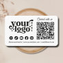 Connect with us Social Media QR Code White Business Card
