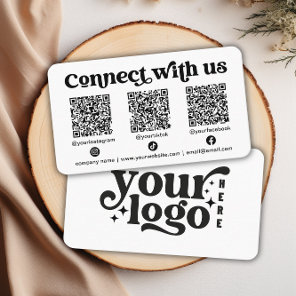 Connect with us Social Media QR White Business Business Card