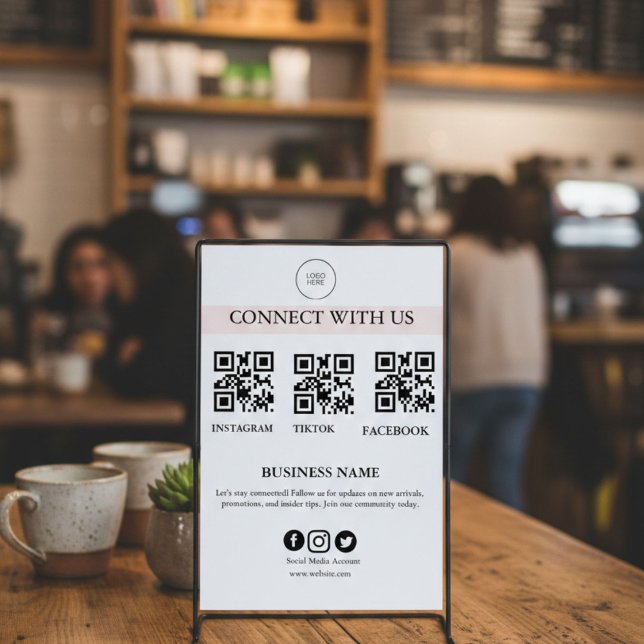 Connect With Us Social Media Sign | Editable Busin (Creator Uploaded)