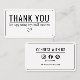 Connect With Us Thank You Minimalist Social Media Business Card