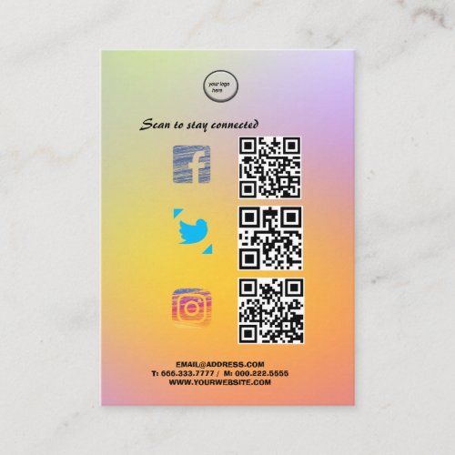 Connect with us through our Social Media QR Code Business Card