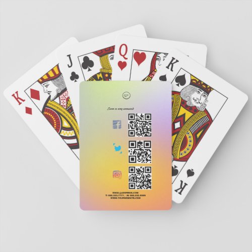 Connect with us through our Social Media QR Code Playing Cards