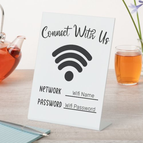 Connect with us Wifi Pedestal Sign