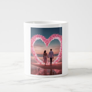 Connected by love, fueled by coffee." giant coffee mug