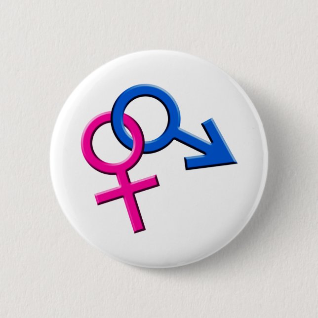 Connected Male and Female Symbols Button 003 (Front)