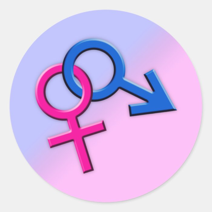 Connected Male and Female Symbols Stickers 001