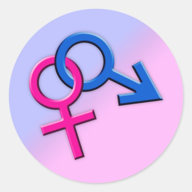 Connected Male and Female Symbols Stickers 001 (Front)