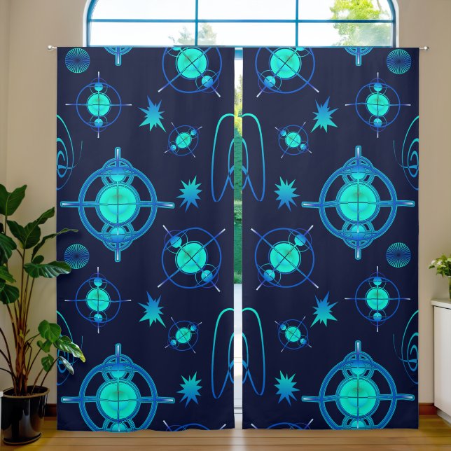 Connected Minds Pattern Blackout Curtains (Living Room)