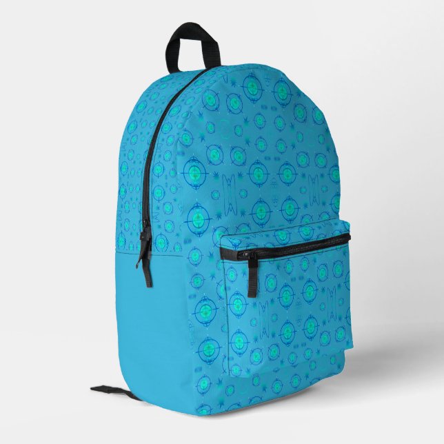 Connected Minds Pattern Printed Backpack (Back Corner Left)