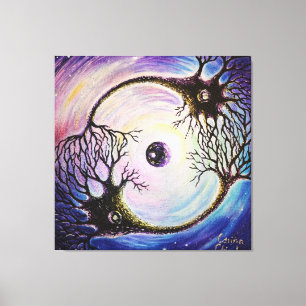 Connected neurons canvas print
