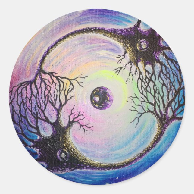 Connected neurons classic round sticker (Front)