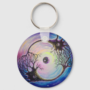 Connected neurons keychain
