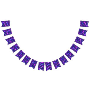 Connected Neurons Neon Purple Bunting Flags