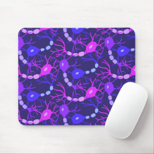 Connected Neurons Neon Purple Mouse Pad