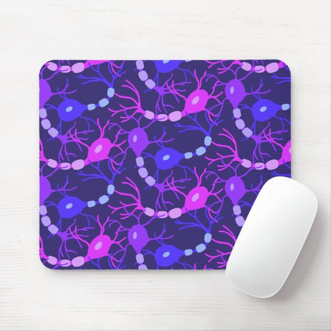 Connected Neurons Neon Purple Mouse Pad (With Mouse)