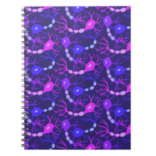 Connected Neurons Neon Purple Notebook