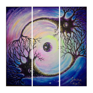 Connected neurons triptych