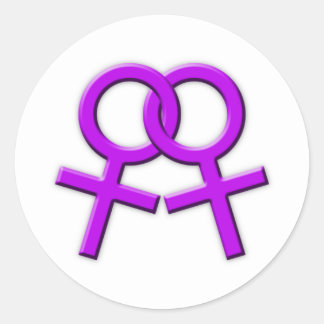 Connected Purple Female Symbols Stickers 02