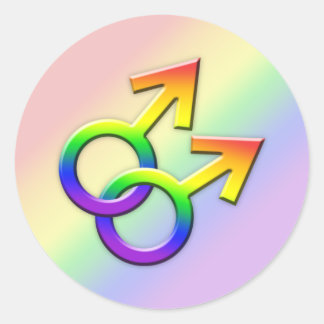 Connected Rainbow Male Symbols Stickers 01