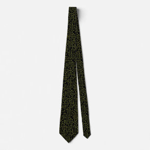Connected Spots - Olive Drab on Black Neck Tie