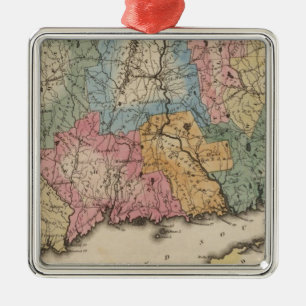 Connecticut 13 metal ornament