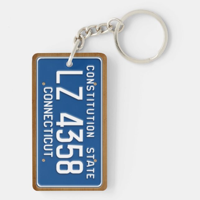 Connecticut 1976 Vintage License Plate Keychain (Back)