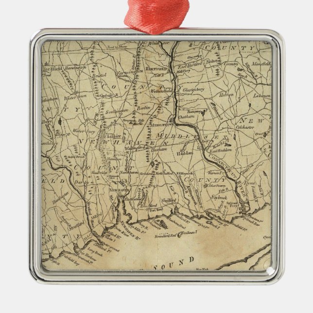 Connecticut 2 metal ornament (Front)