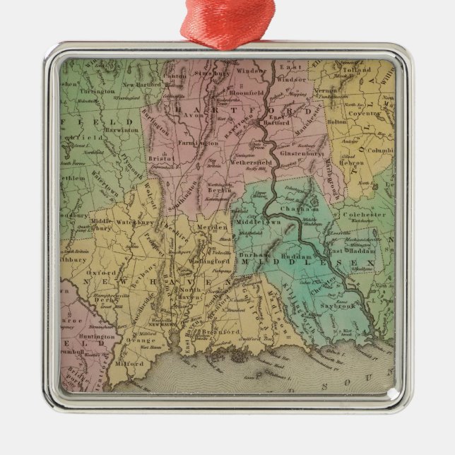 Connecticut 3 metal ornament (Front)