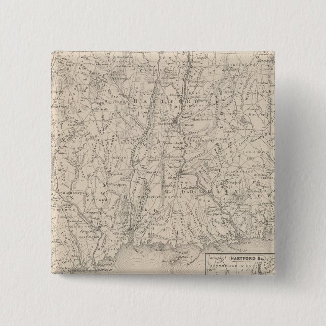 Connecticut 3 pinback button (Front)