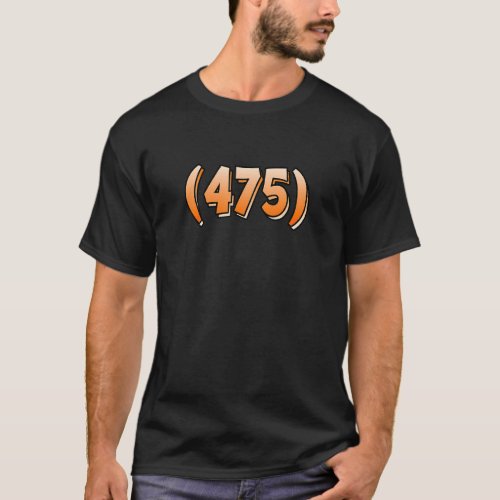 Connecticut 475 Area Code Bridgeport New Haven Sta T_Shirt