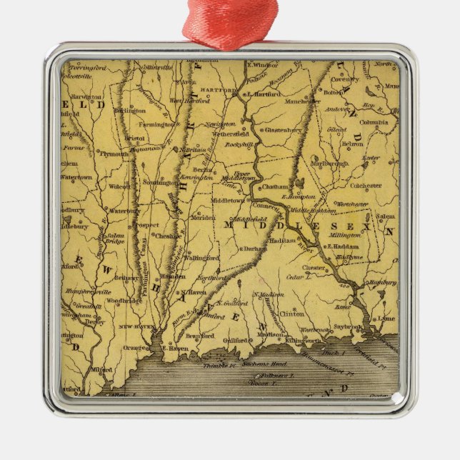 Connecticut 4 metal ornament (Front)