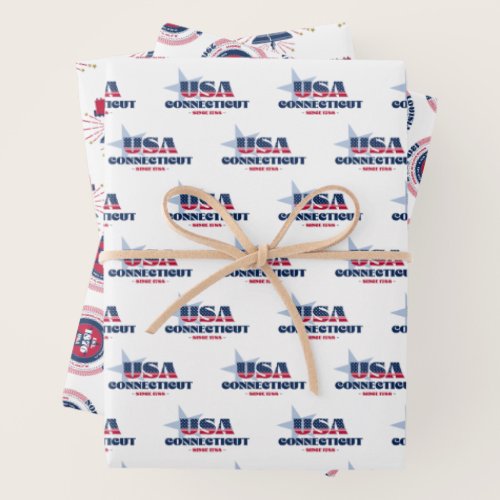 Connecticut, 50 States, Liberty Bell  Wrapping Paper Sheets